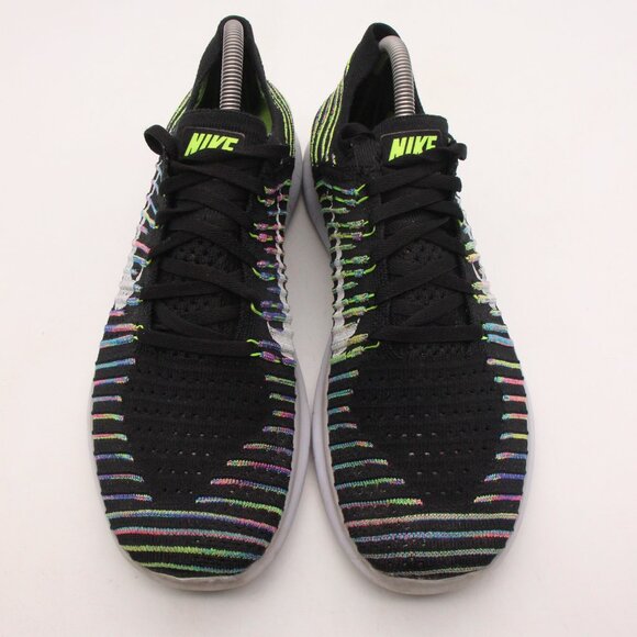 Nike Free RN Flyknit Low Men\'s 9 Black Multicolor Running Sneaker Athletic Shoes main image 5
